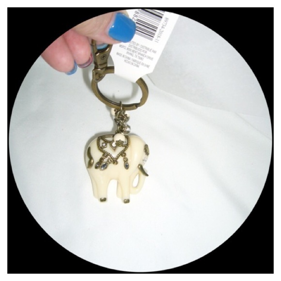 😎🐘 Embellished Elephant Key Ring Purse Charm - Picture 1 of 2